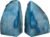 Nature’s Decorations Agate Bookends – A Quality Teal Geode Book Ends with Rubber Bumpers for Shelves, Office, Home Decor – Heavy Duty Cool Stone Bookend Pair for Decoration (2-3 LB)